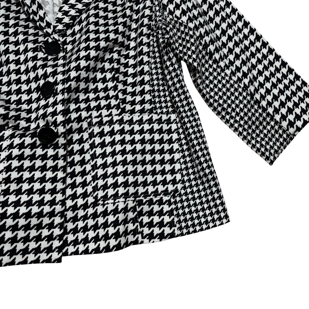 Joan Rivers Classic Houndstooth Black And White Blazer Coat Size 18W - Picture 3 of 6